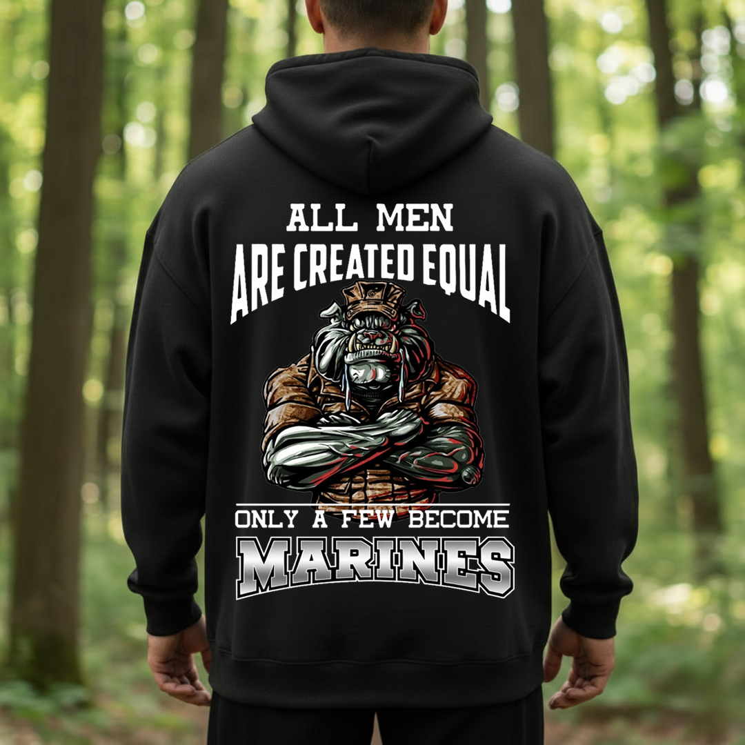 All Men Are Created Equal Only a Few Become Marines Shirt – USMC Bulldog Veteran Pride Tee, Gift for Veterans Day