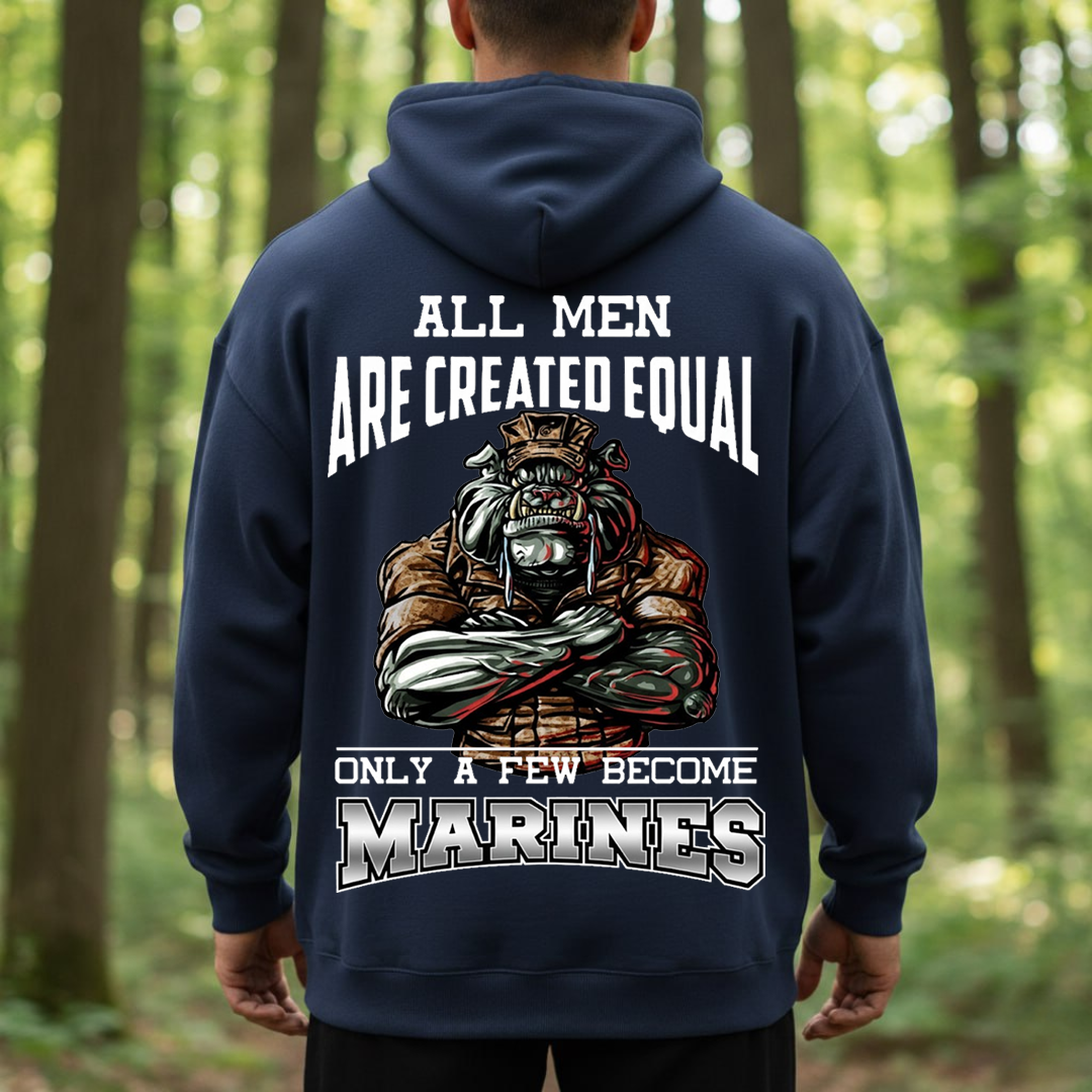 All Men Are Created Equal Only a Few Become Marines Shirt – USMC Bulldog Veteran Pride Tee, Gift for Veterans Day