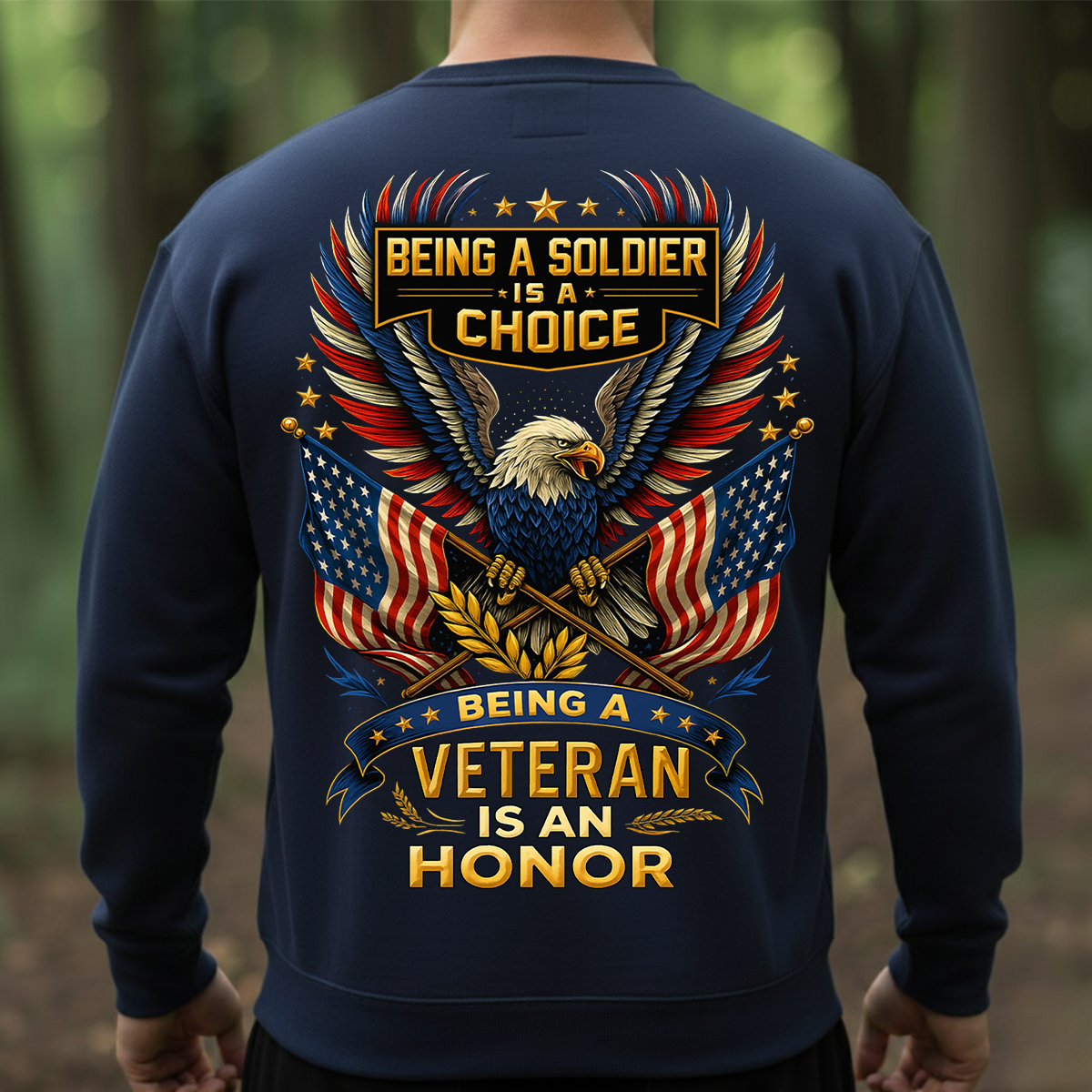 Being a Soldier Is a Choice, Being a Veteran Is an Honor Shirt – Patriotic Eagle Tee