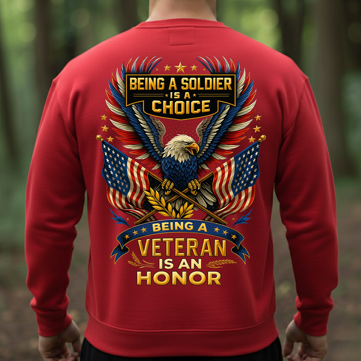 Being a Soldier Is a Choice, Being a Veteran Is an Honor Shirt – Patriotic Eagle Tee