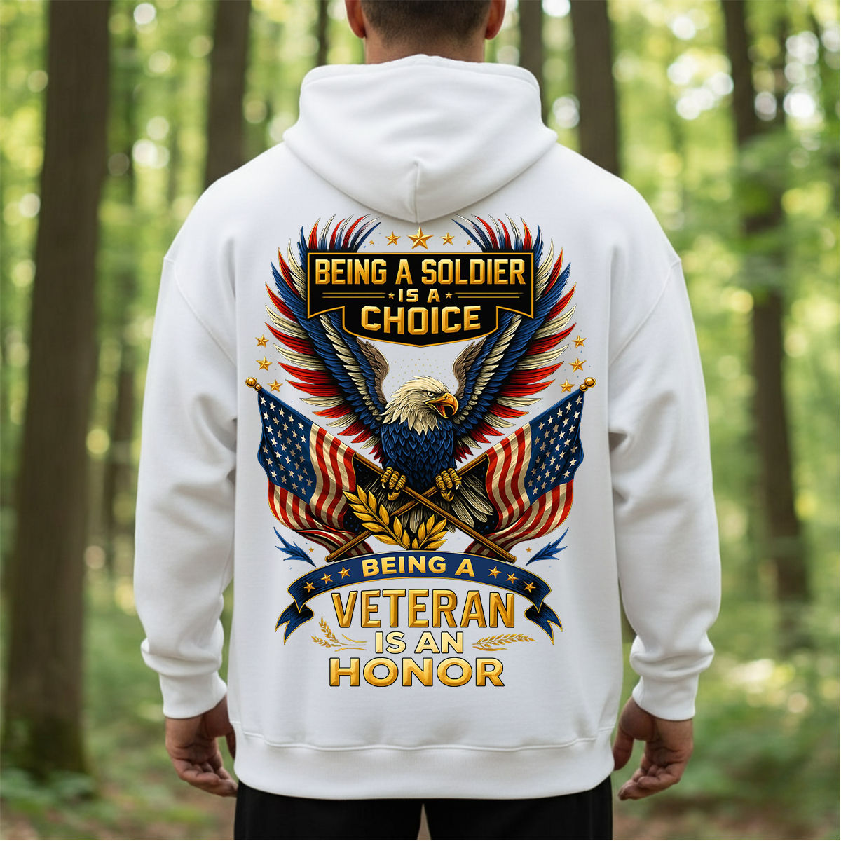 Being a Soldier Is a Choice, Being a Veteran Is an Honor Shirt – Patriotic Eagle Tee