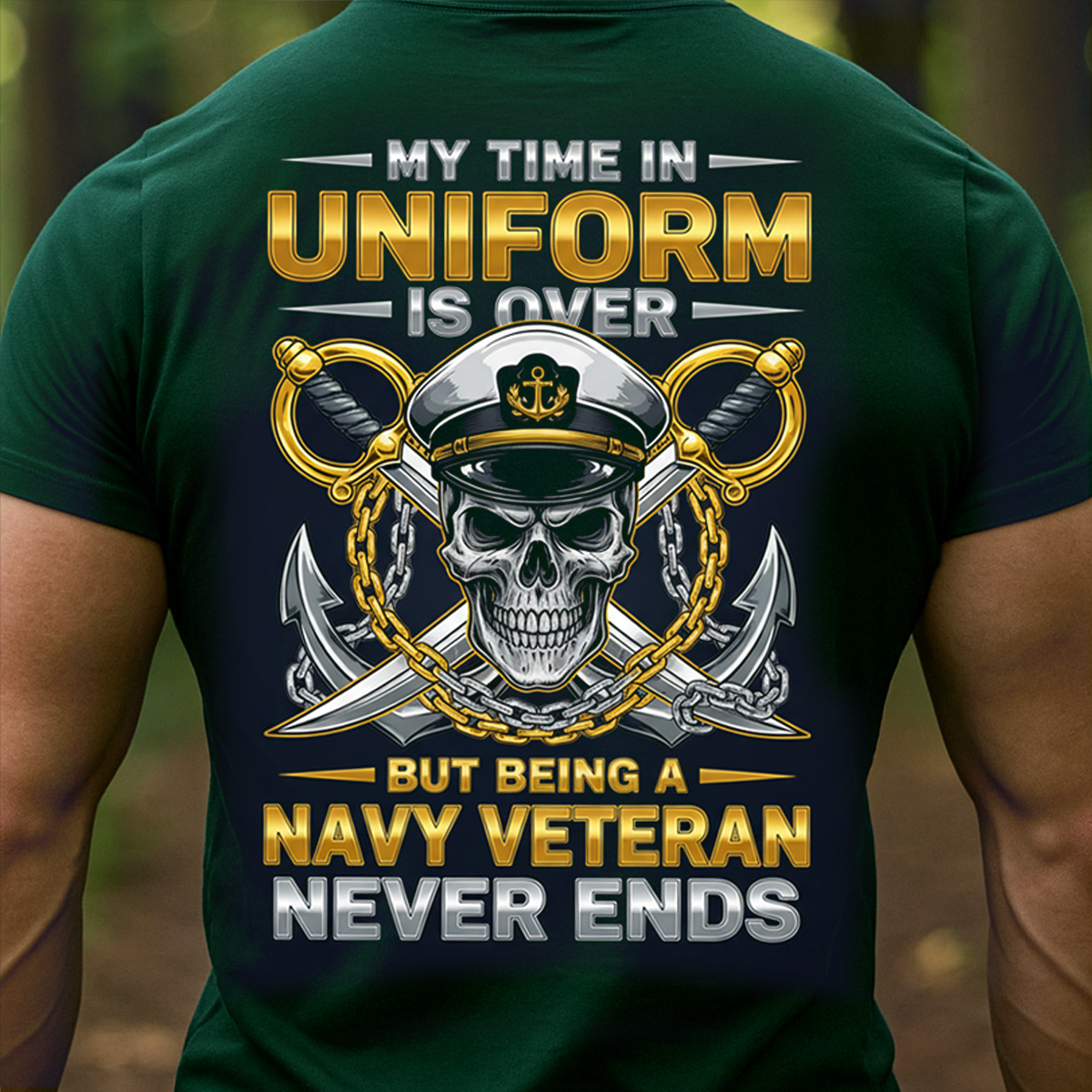 Navy Veteran Shirt – My Time in Uniform Is Over But Being a Navy Veteran Never Ends Tee