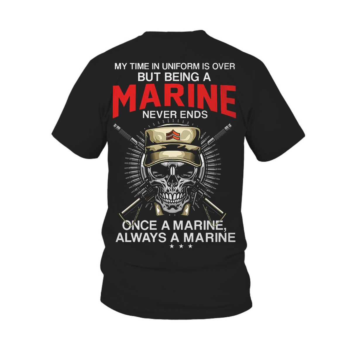 "Once a Marine, Always a Marine" T-Shirt, U.S Military Patriotic Design, Gift Idea for Veterans Day