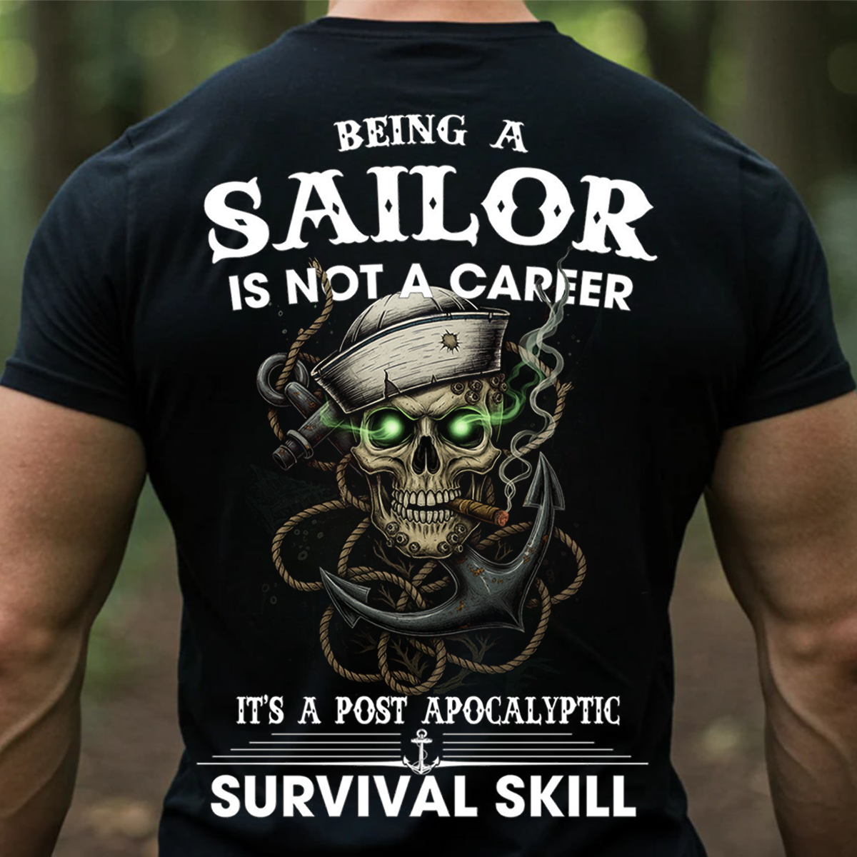 Sailor Skull T-Shirt – Navy Veteran Survival Skill Military Sailor Tee