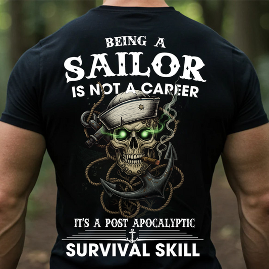 Sailor Skull T-Shirt – Navy Veteran Survival Skill Military Sailor Tee