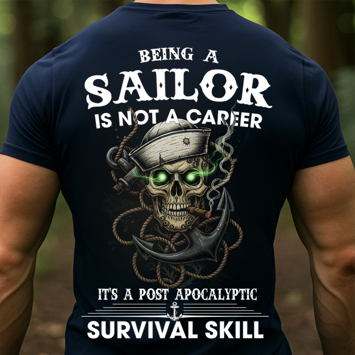 Sailor Skull T-Shirt – Navy Veteran Survival Skill Military Sailor Tee