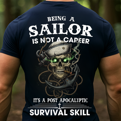 Sailor Skull T-Shirt – Navy Veteran Survival Skill Military Sailor Tee