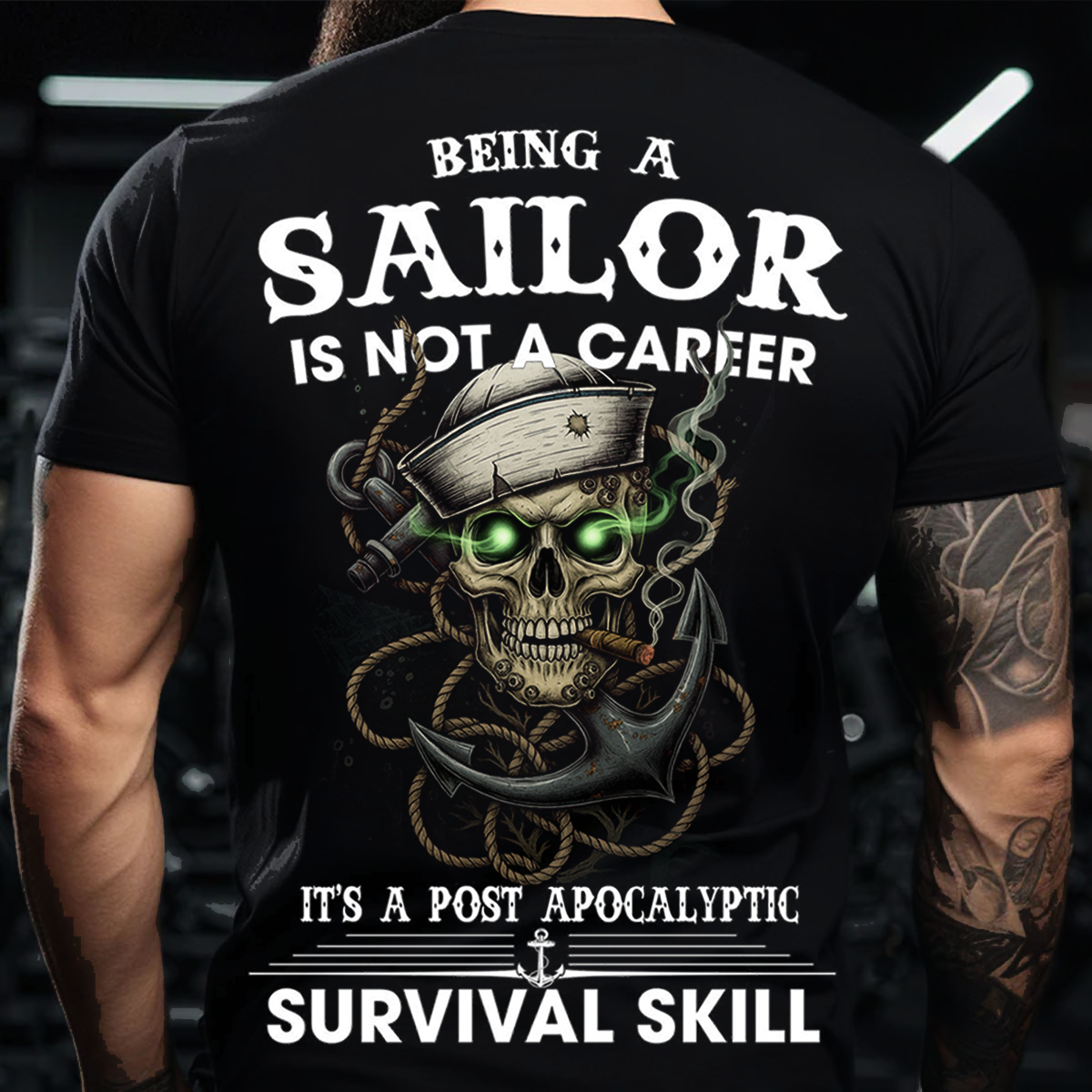 Sailor Skull T-Shirt – Navy Veteran Survival Skill Military Sailor Tee
