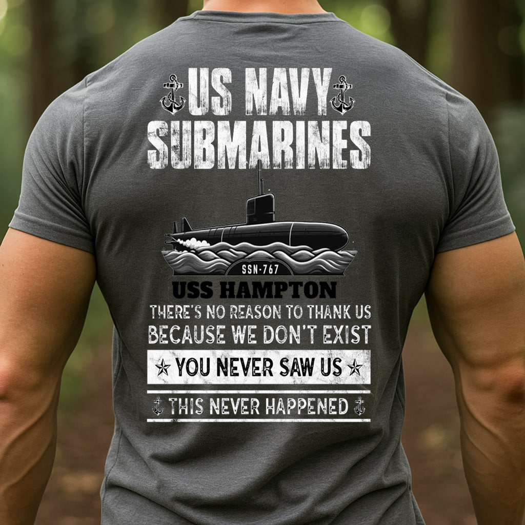 US Navy Submarine T-Shirt – USS Hampton SSN-767 Veteran Military Tee, Gift for Veterans Day