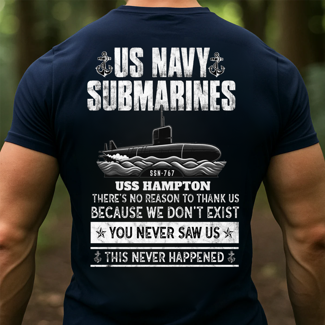 US Navy Submarine T-Shirt – USS Hampton SSN-767 Veteran Military Tee, Gift for Veterans Day