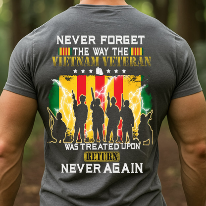 "Never Forget, Never Again" Vietnam Veteran Shirt,  Vietnam Veteran Soldier Design, Gift for Veterans Day