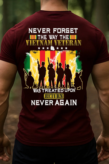 "Never Forget, Never Again" Vietnam Veteran Shirt,  Vietnam Veteran Soldier Design, Gift for Veterans Day