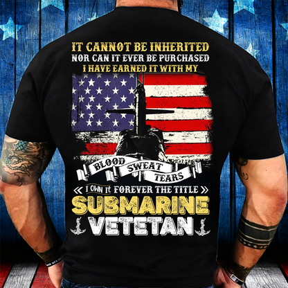 Submarine Veteran Shirt – Blood Sweat Tears American Flag Military Tee