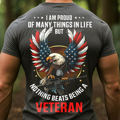 Nothing Beats Being a Veteran T-Shirt, Patriotic Eagle Design, Perfect Gift for Veterans Day
