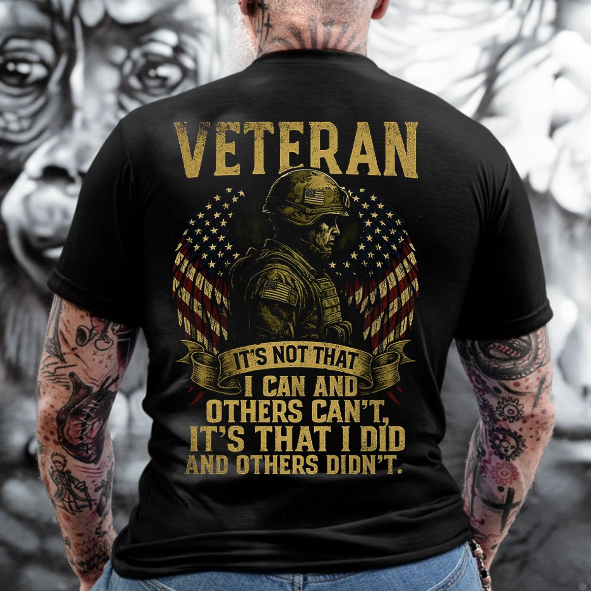 Veteran T-Shirt – Proud Military Service – Bold Patriotic American Flag Design – Honor the Heroes