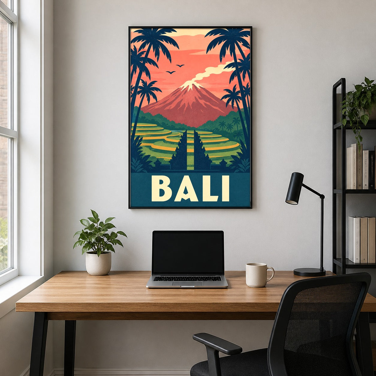 Bali Vintage Travel Poster, Retro Indonesia Wall Art Print