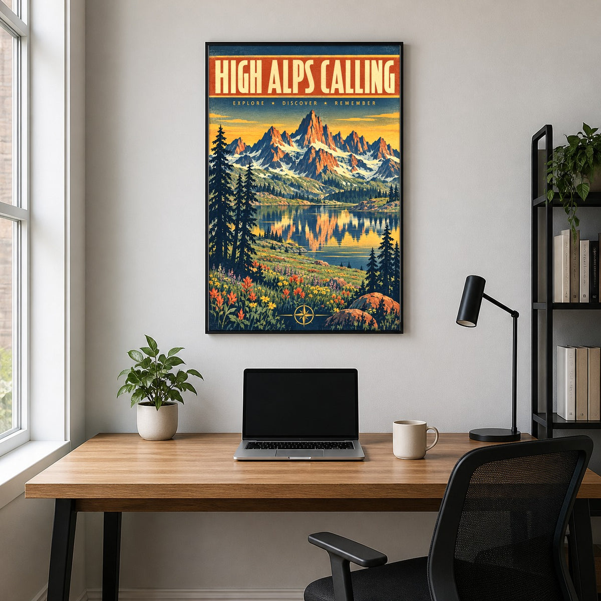High Alps Calling National Park Vintage Travel Art Poster