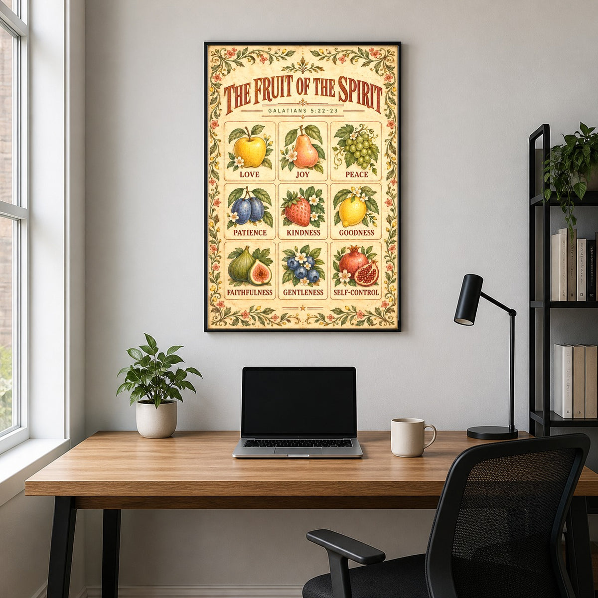 Fruit of the Spirit Kids Poster, Bible Scripture Wall Art
