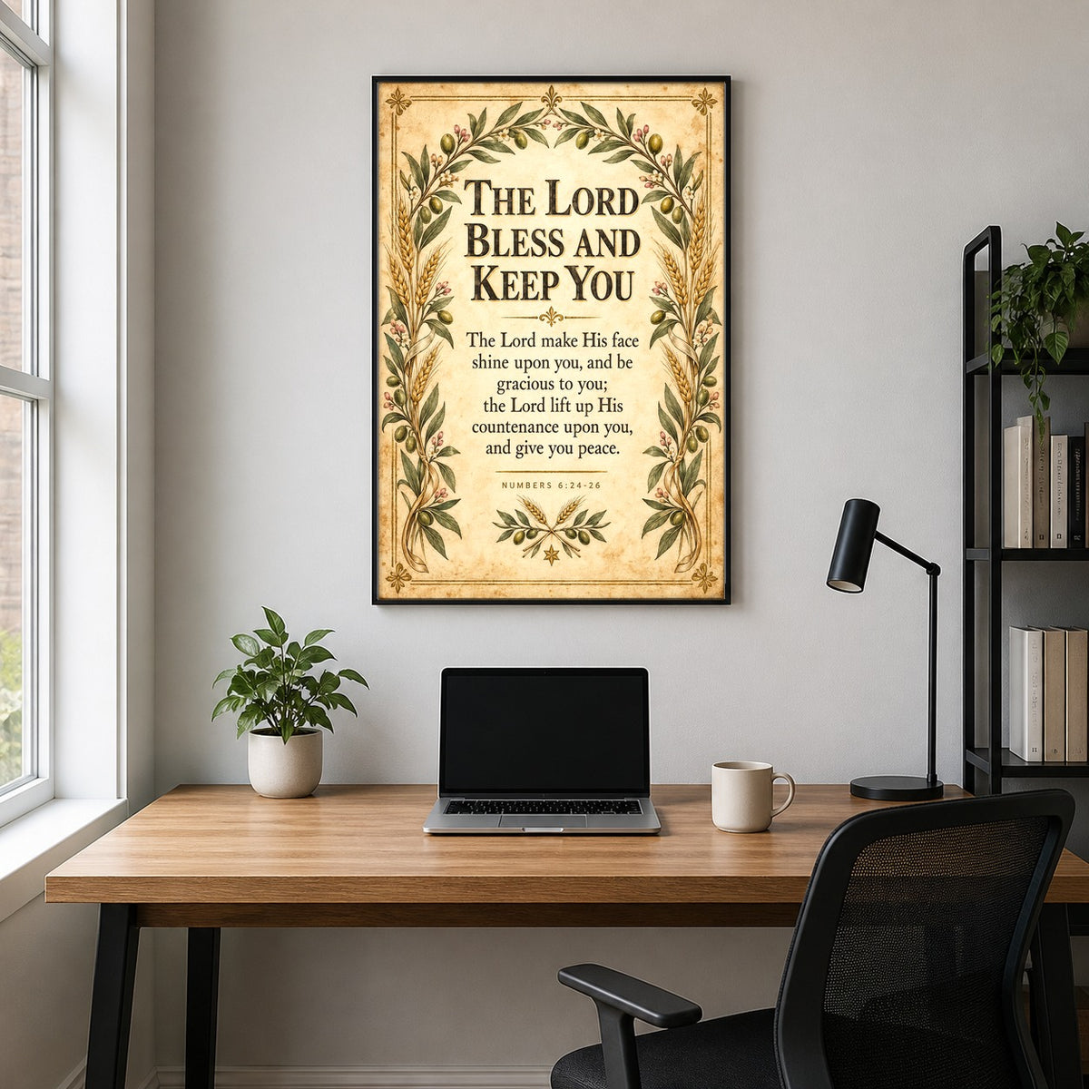 Aaronic Blessing Scripture Art Poster, The Lord Bless and Keep You