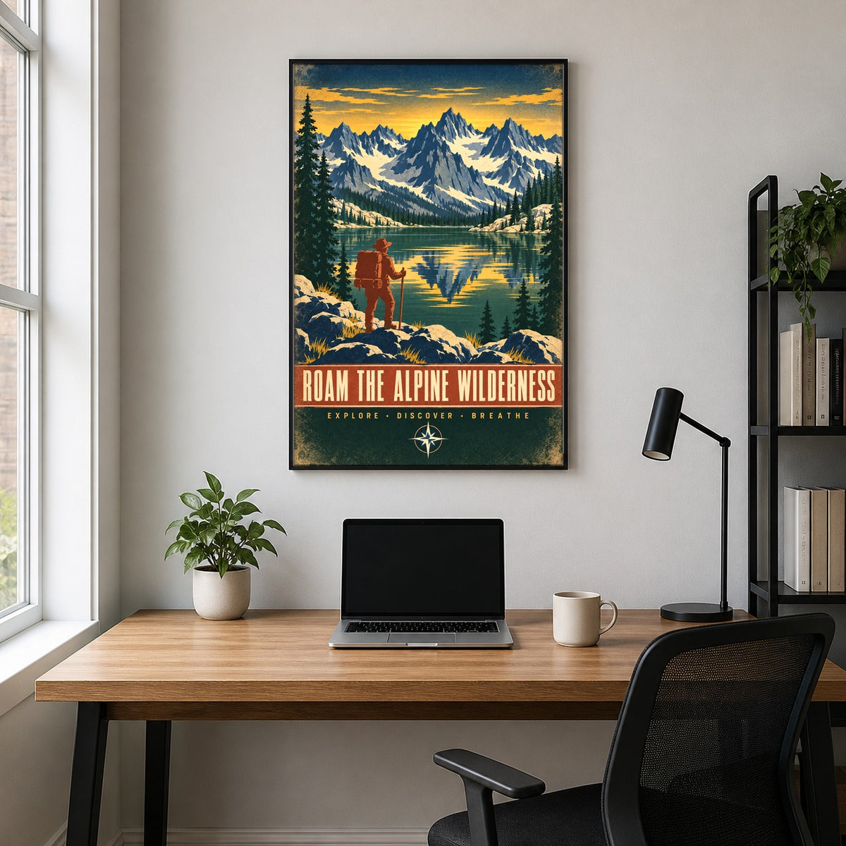 Alpine Tarn Wilderness Vintage Travel Art Poster