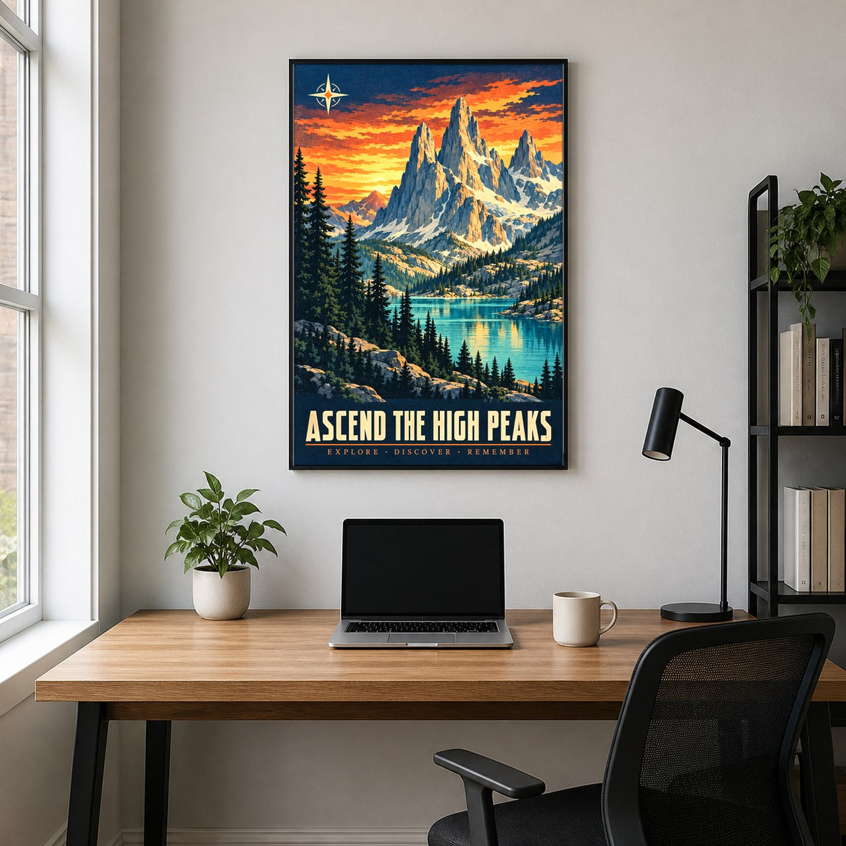Alpine Crest Vintage Travel Poster, Retro National Park Wall Art