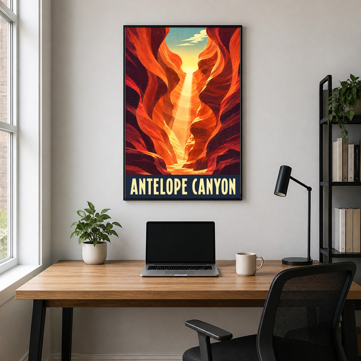 Antelope Canyon Vintage Travel Poster, Southwest Wall Art