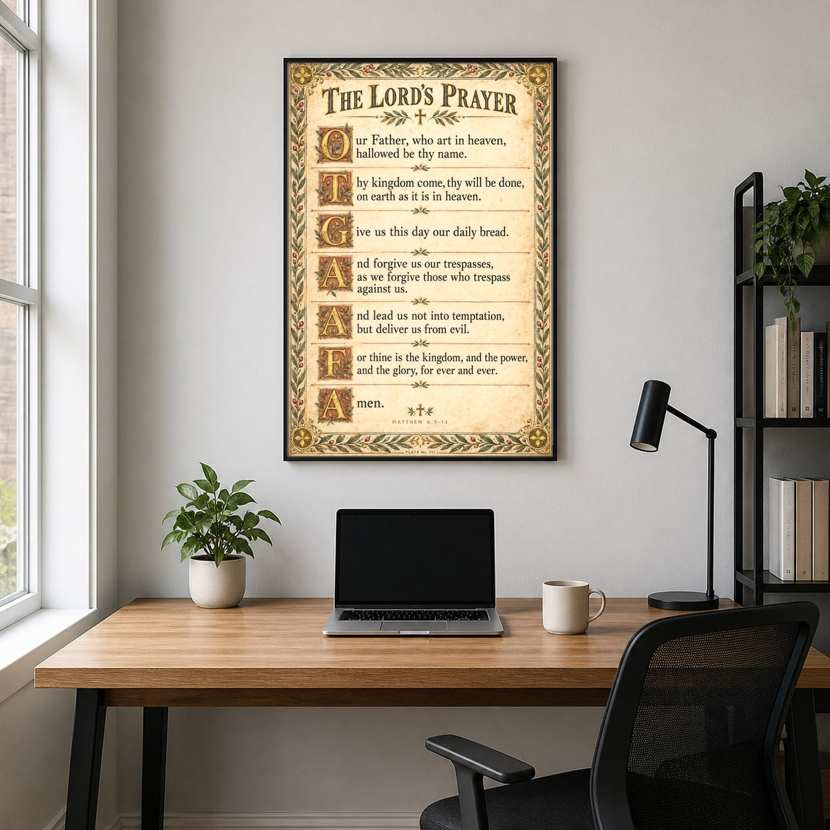 The Lord's Prayer Scripture Poster, Christian Wall Art