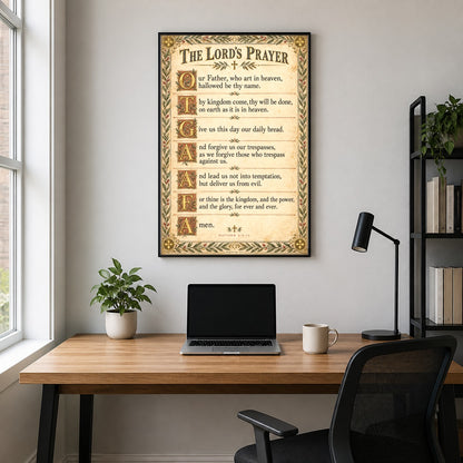 The Lord's Prayer Scripture Poster, Christian Wall Art