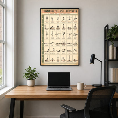 Foundational Yoga Asana Compendium Poster, Reference Chart