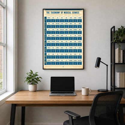 Taxonomy of Musical Genres Poster, Sound and Rhythm Chart Print