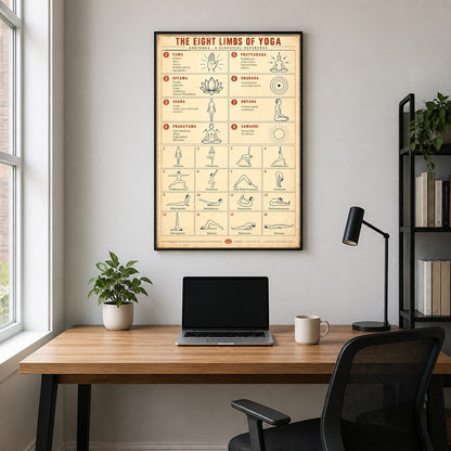Eight Limbs of Classical Yoga Reference Chart Poster