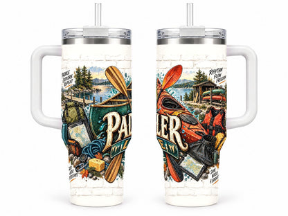 Canoe and Kayak Gear Collage 40 oz Tumbler with Straw