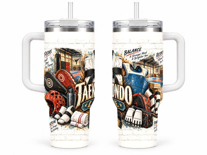 Taekwondo Training Gear Collage 40 oz Tumbler with Straw