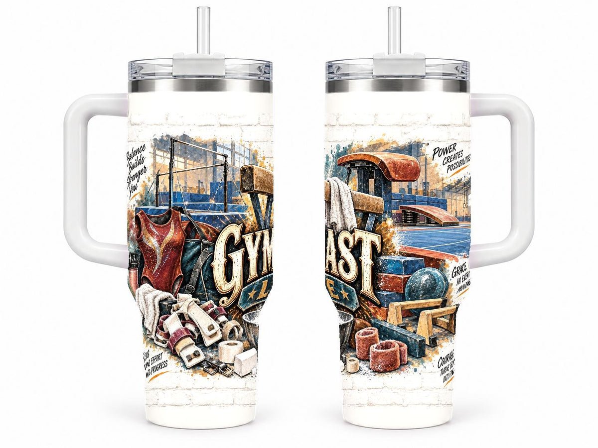 Artistic Gymnastics Gear Collage 40 oz Tumbler with Handle