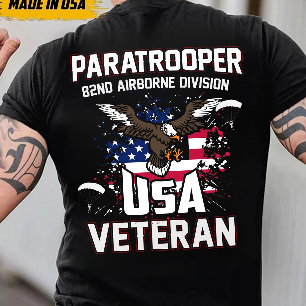 Proud 82nd Airborne Paratrooper T-Shirt, Military Patritotic Edition, Gift Ideas for Veterans Day