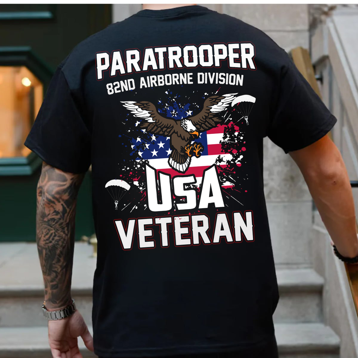 Proud 82nd Airborne Paratrooper T-Shirt, Military Patritotic Edition, Gift Ideas for Veterans Day