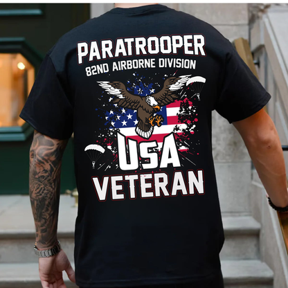 Proud 82nd Airborne Paratrooper T-Shirt, Military Patritotic Edition, Gift Ideas for Veterans Day