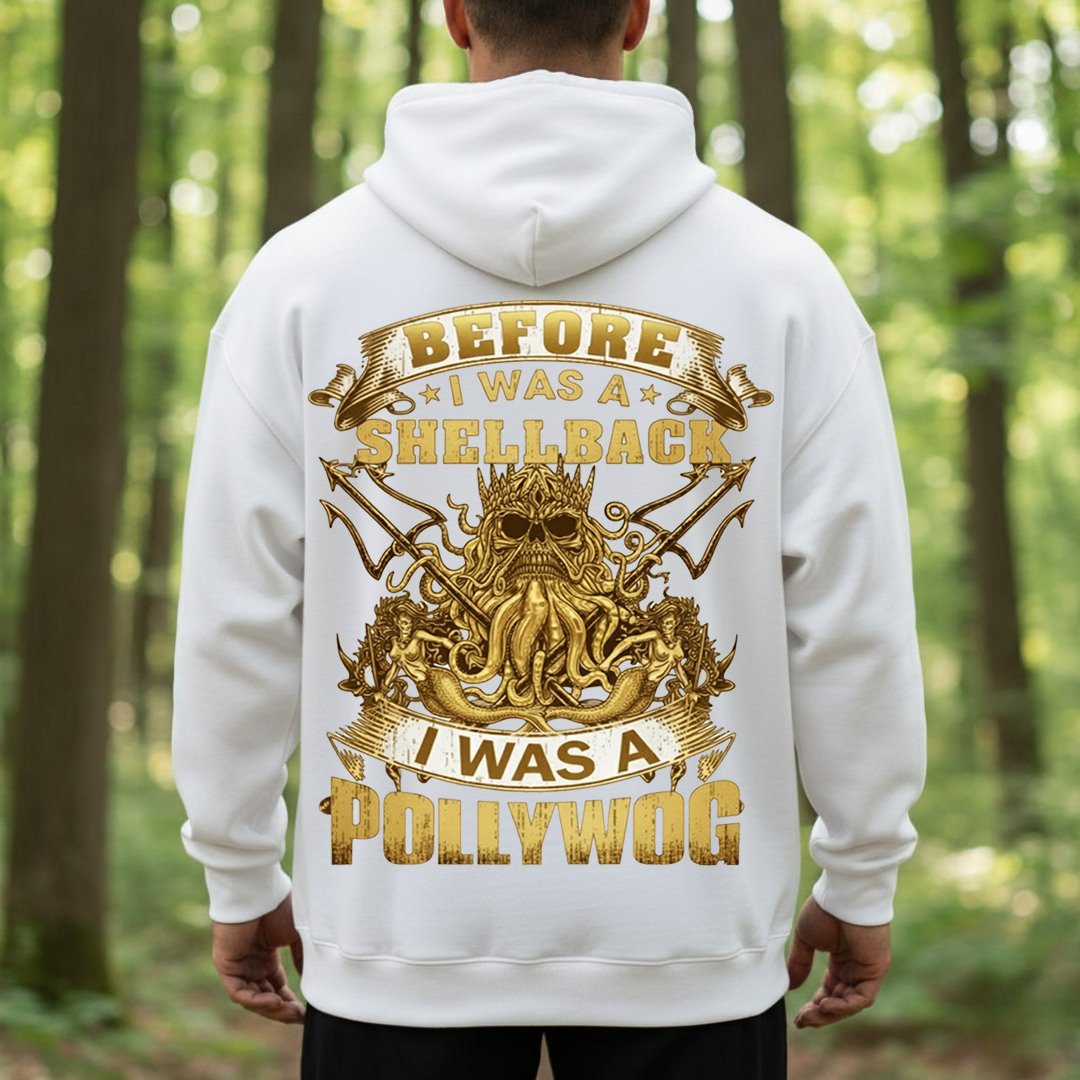 Before I Was a Shellback I Was a Pollywog – Navy Shellback Gold Shirt, Gift for Veterans Day