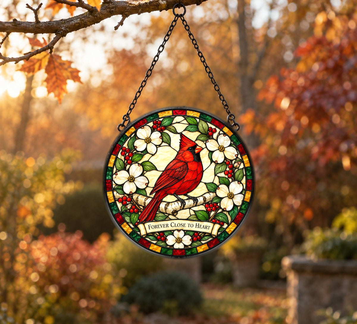 Cardinal of Comfort Memorial Suncatcher, Bereavement Window Ornament