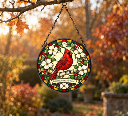 Cardinal of Comfort Memorial Suncatcher, Bereavement Window Ornament