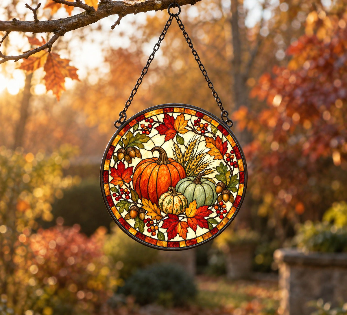 Heirloom Harvest Trio Suncatcher Window Ornament for Fall