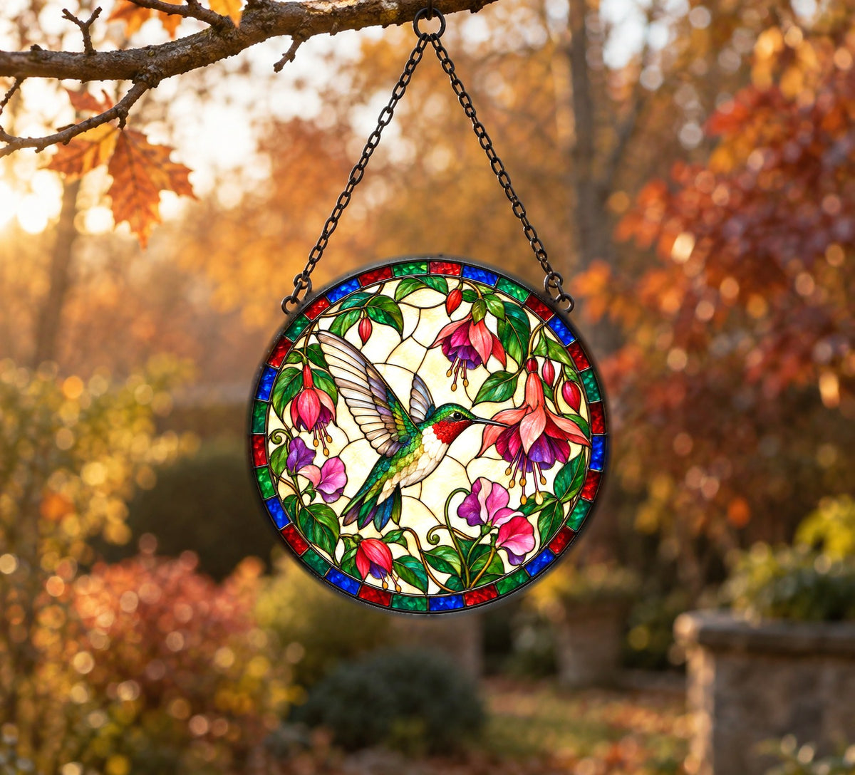 Ruby Hummingbird Suncatcher Window Hanging Ornament for Garden Lovers