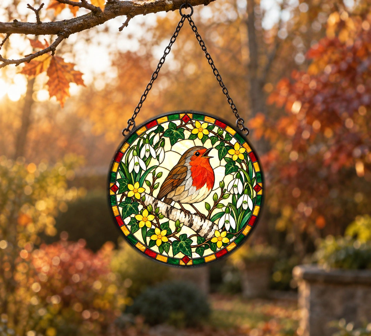 Song of Hope Robin Suncatcher Hanging Glass Window Ornament