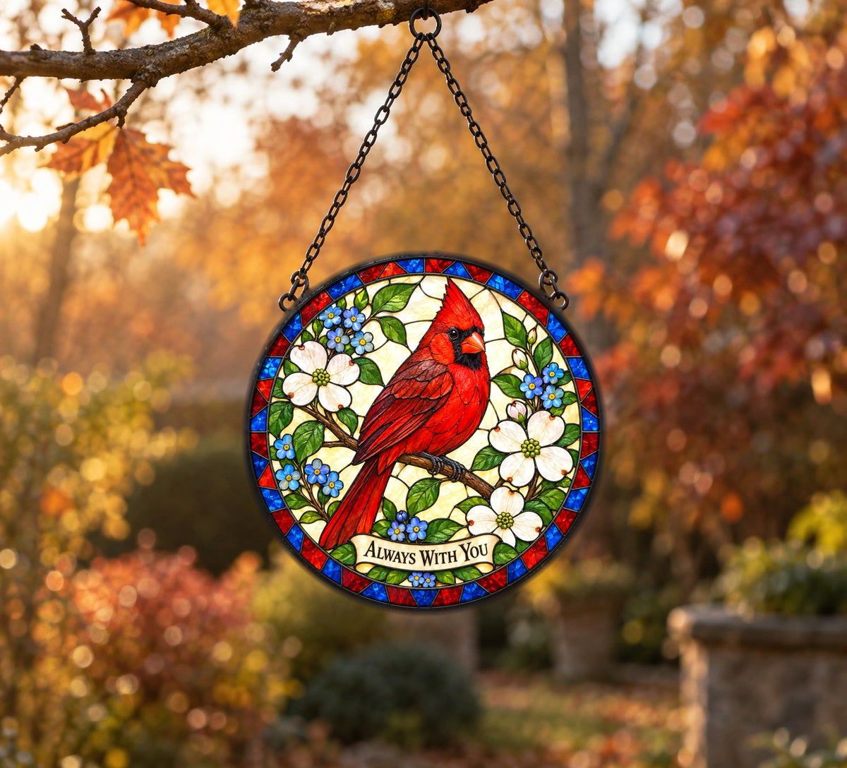 Cardinal of Comfort Memorial Suncatcher Ornament