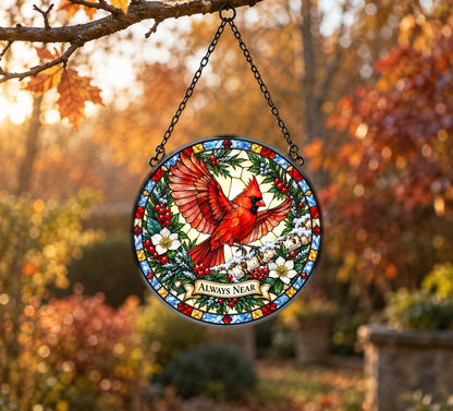 Winter Messenger Cardinal Suncatcher Window Hanging Memorial Ornament