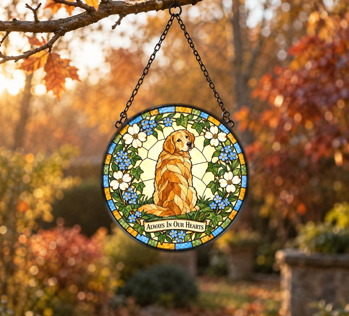 Faithful Friend Pet Memorial Suncatcher Dog Loss Window Hanging