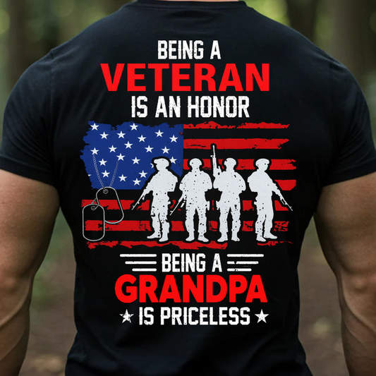 Being a Veteran is an Honor, Being a Grandpa is Priceless T-Shirt, Veteran Soldier Design, Gift for Veterans Day