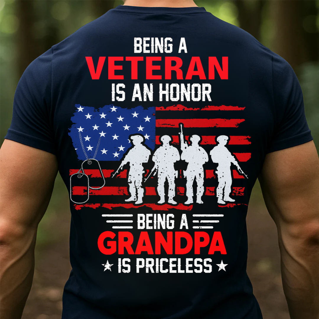 Being a Veteran is an Honor, Being a Grandpa is Priceless T-Shirt, Veteran Soldier Design, Gift for Veterans Day