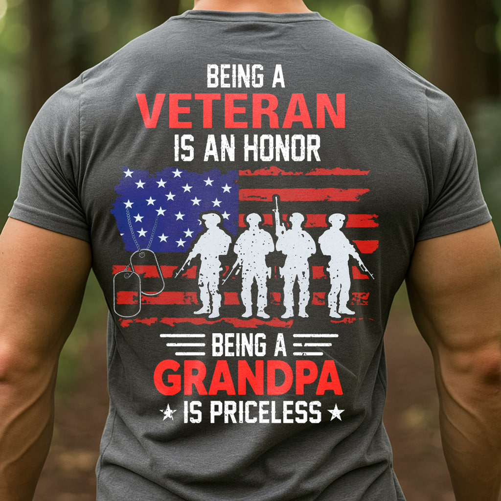 Being a Veteran is an Honor, Being a Grandpa is Priceless T-Shirt, Veteran Soldier Design, Gift for Veterans Day