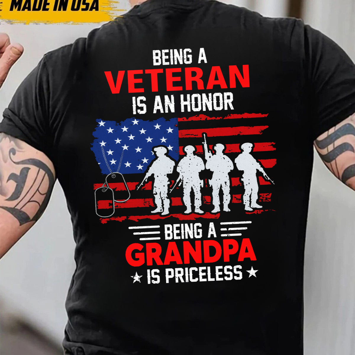 Being a Veteran is an Honor, Being a Grandpa is Priceless T-Shirt, Veteran Soldier Design, Gift for Veterans Day